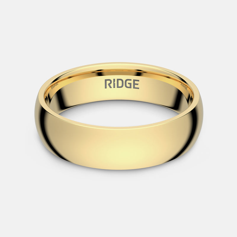 6mm Rounded Ring Set - 24K Gold - Tantalum Carbide