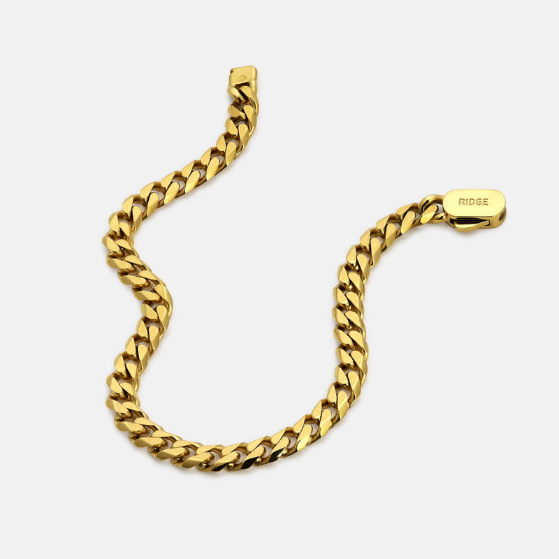 6mm Curb Bracelet - 18K Gold - Medium