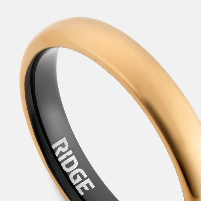 4mm Rounded Ring Set - 24K Gold