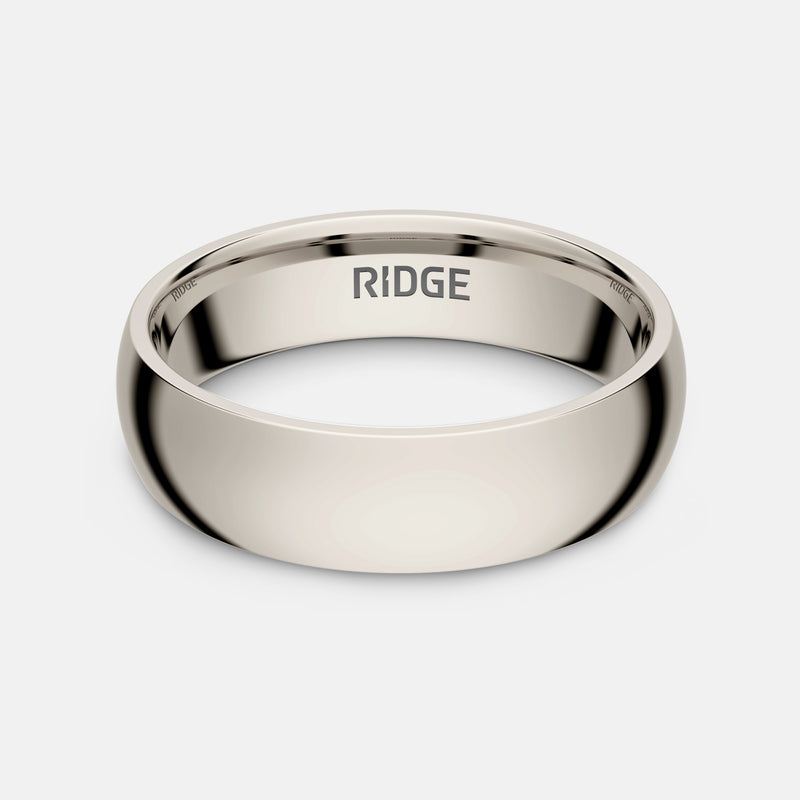 6mm Rounded Ring Set - Platinum - Tantalum Carbide