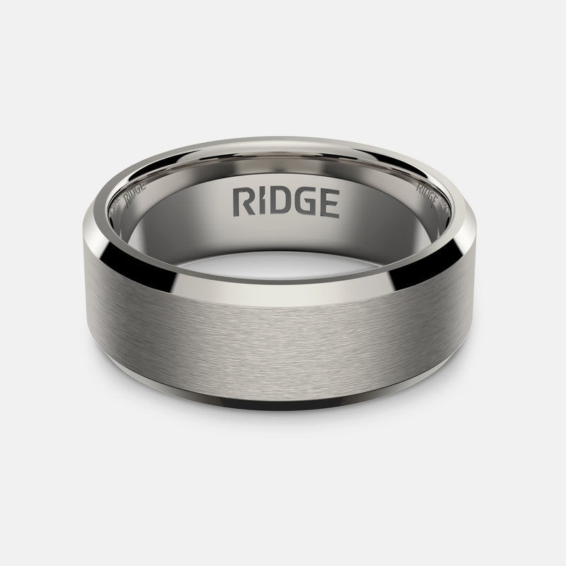 8mm Beveled Ring Set - Platinum - Tantalum Carbide