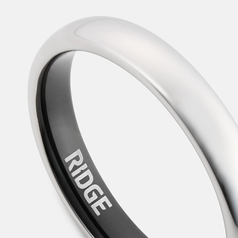 4mm Rounded Ring Set - Platinum