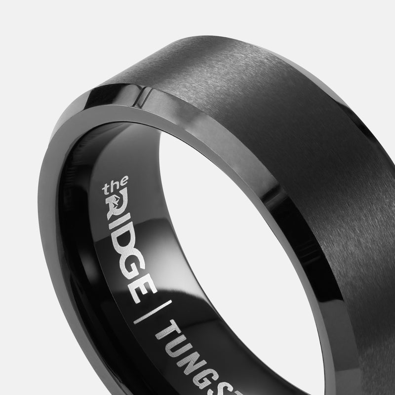 8mm Beveled Ring Set - Gunmetal