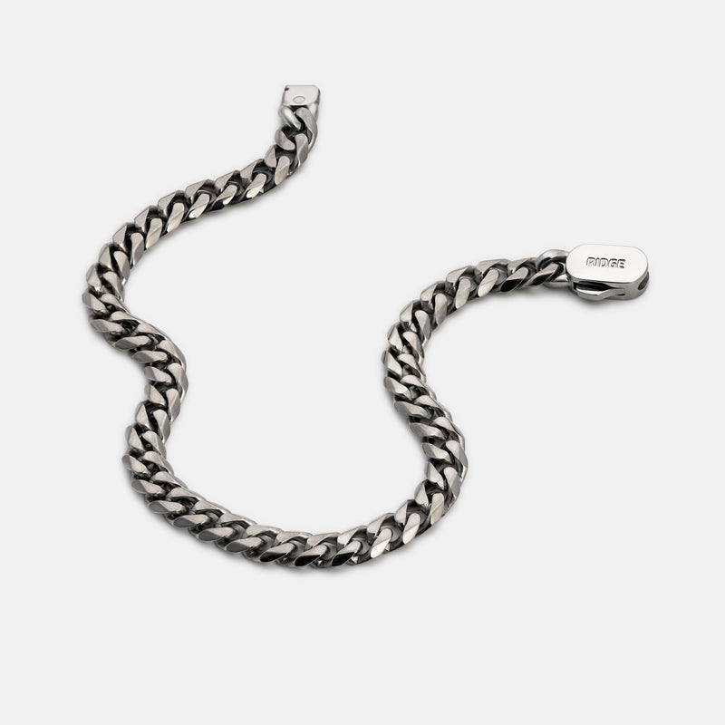 6mm Curb Bracelet - Titanium - Large