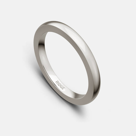 2mm Rounded Ring Set - 14K White Gold